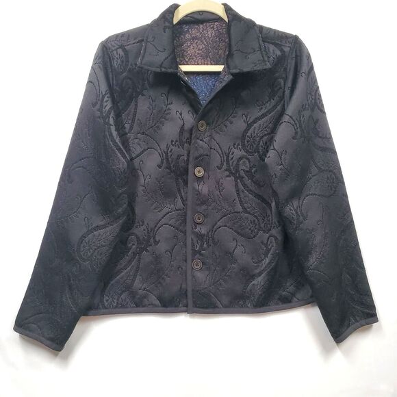 Christopher Banks Quilted‎ Jacket Reversible Black Light Weight Women Small 6 - Picture 9 of 14